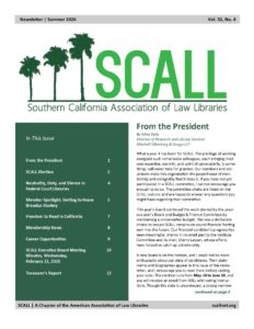Summer 2026 SCALL Newsletter issue cover